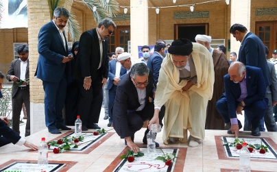 مراسم غبار روبی مزار شهدای گمنام به مناسبت گرامیداشت 12 بهمن در کیش 