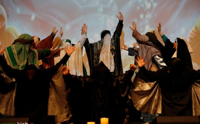 اجرای نمایش سوگ ساقی گروه هنری حنانه به مناسبت شهادت حضرت فاطمه زهرا(س) در کیش